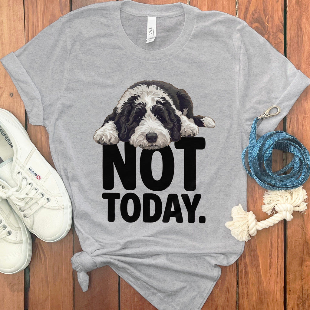 Sheepadoodle Not Today T-Shirt in Athletic Heather / S by Puppy Jo