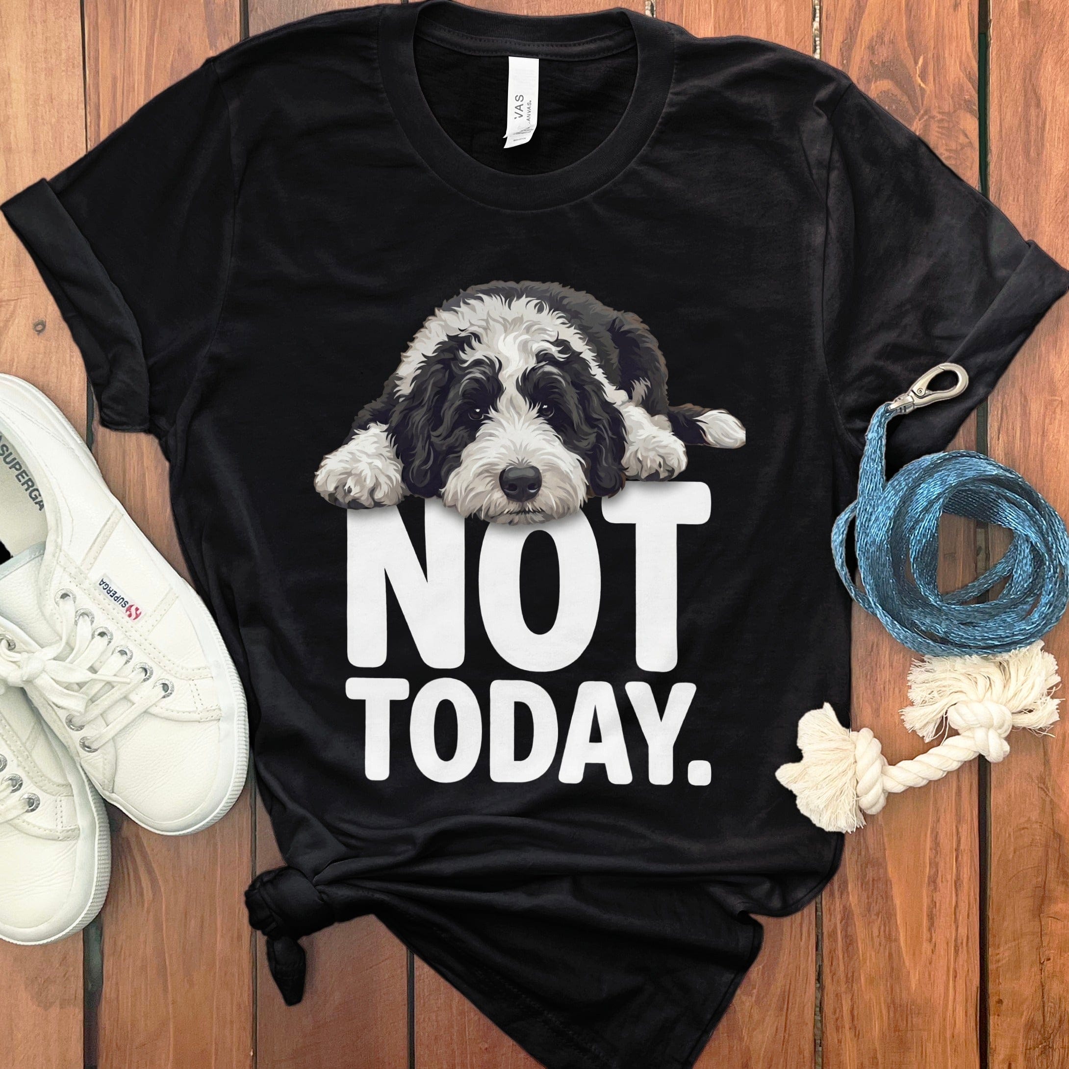 Sheepadoodle Not Today T-Shirt in Black / S by Puppy Jo