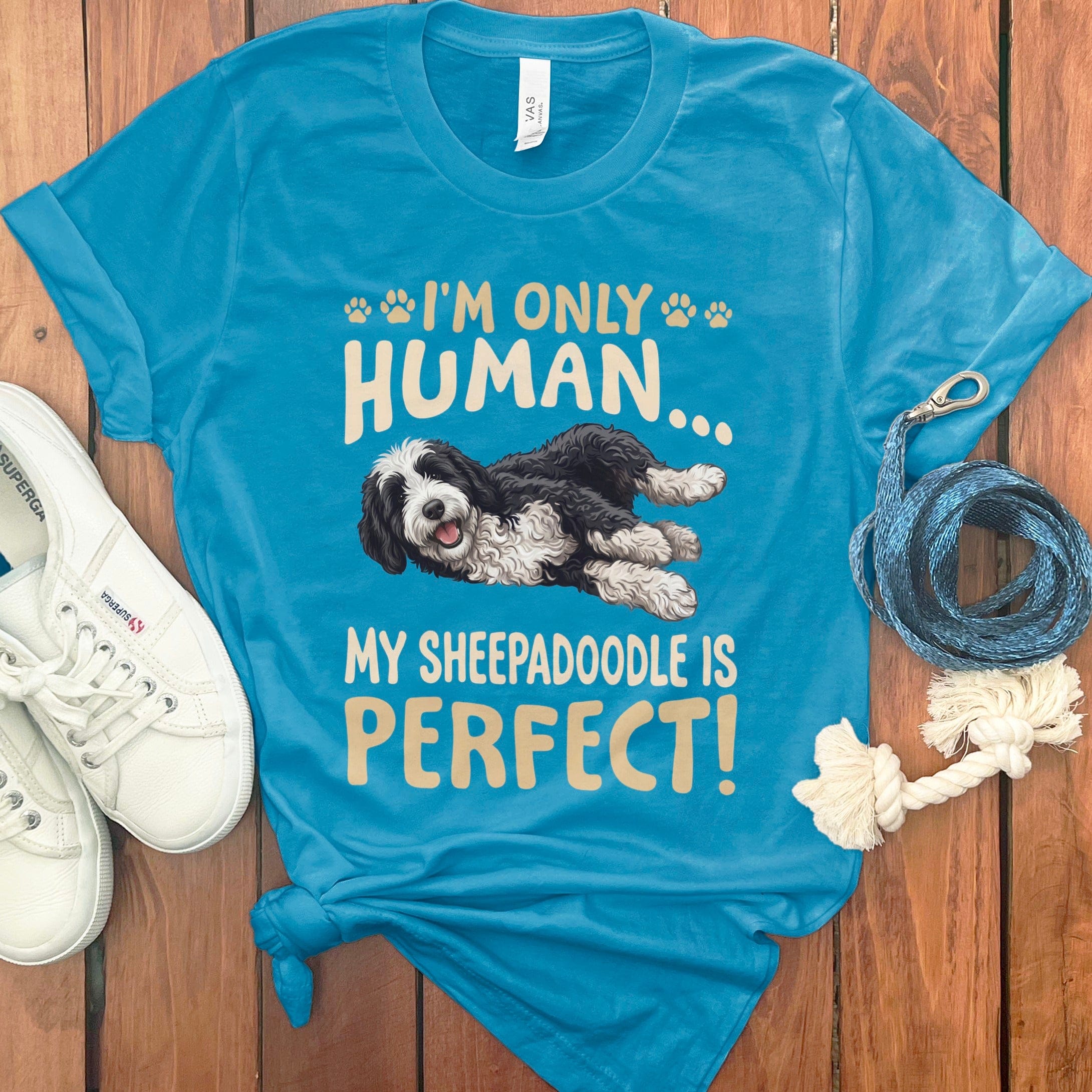 Sheepadoodle Perfect T-Shirt in Aqua / S by Puppy Jo