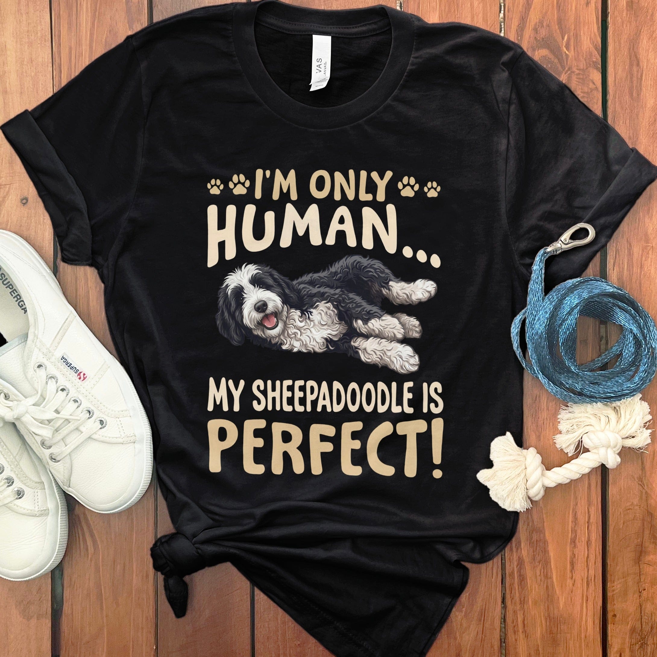 Sheepadoodle Perfect T-Shirt in Black / S by Puppy Jo