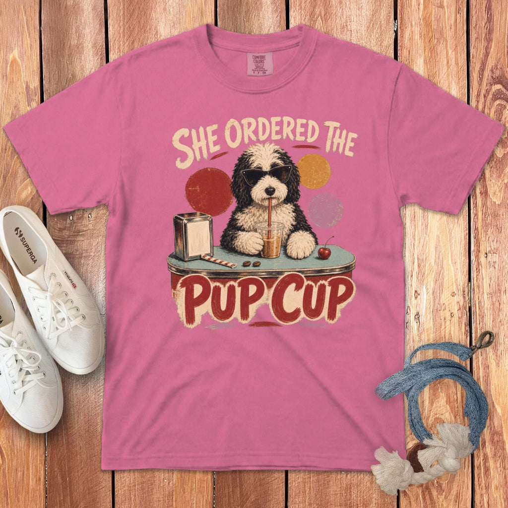 Sheepadoodle Pup Cup Signature T-Shirt in Crunchberry / S by Puppy Jo
