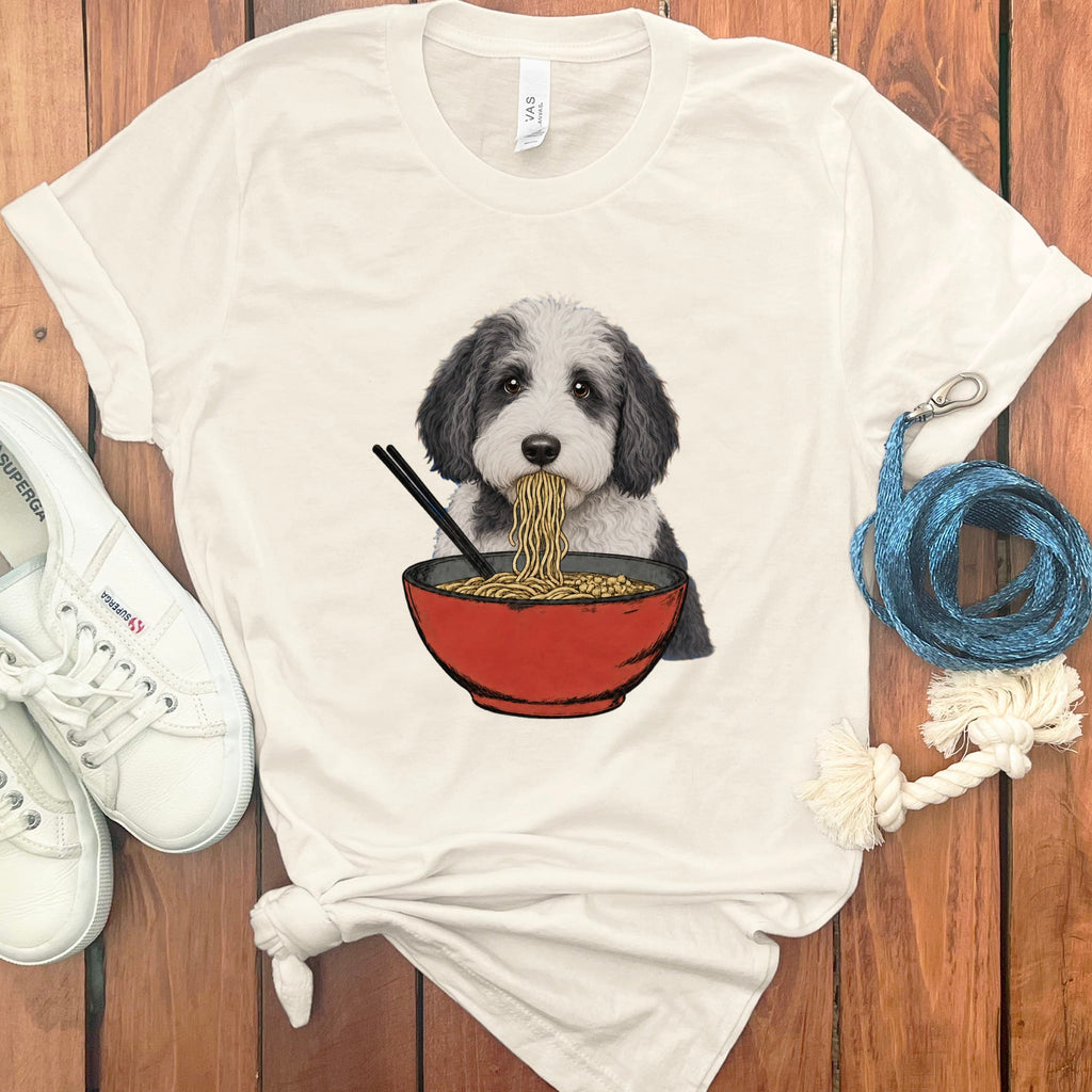 Sheepadoodle Ramen T-Shirt in Natural / S / - by Puppy Jo