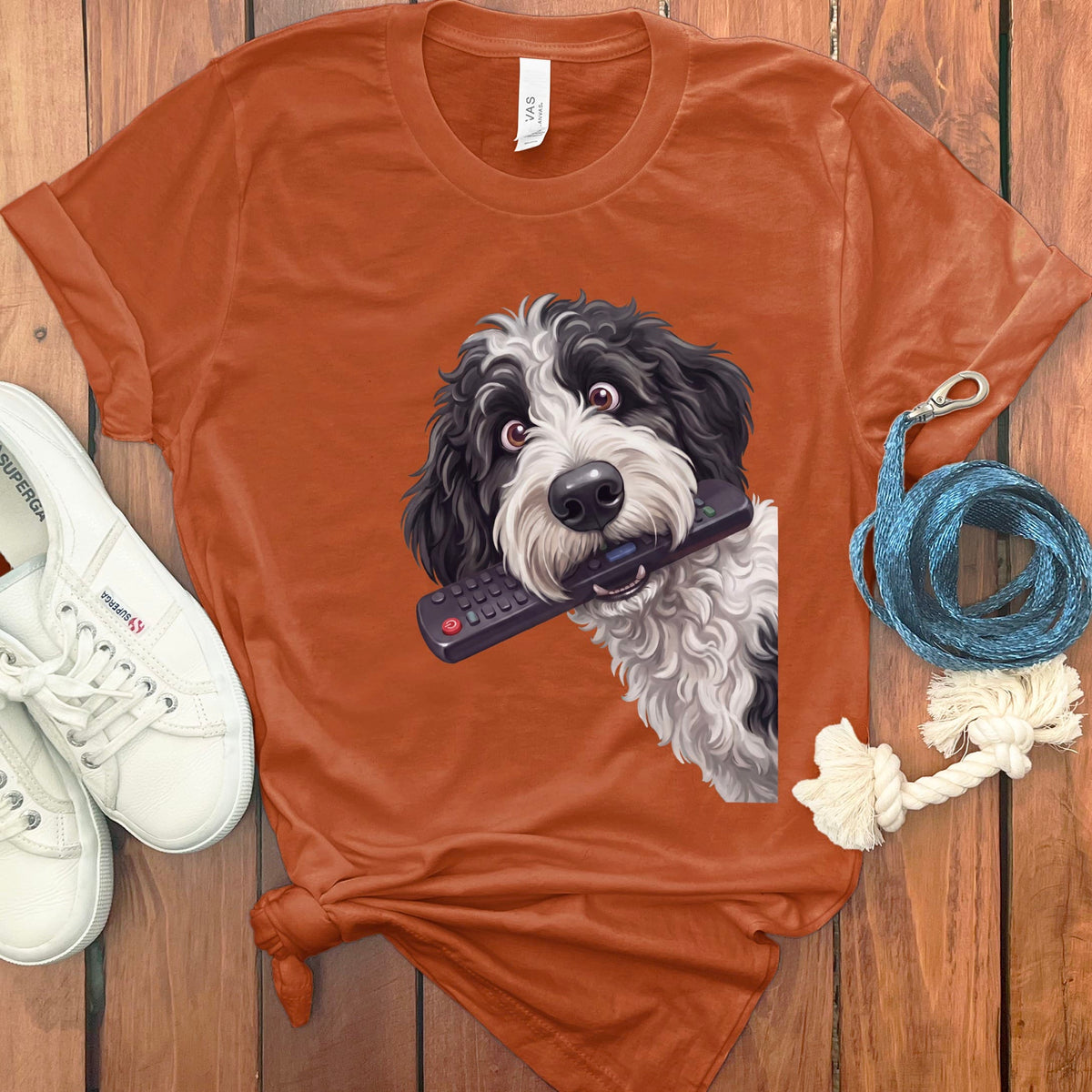 Sheepadoodle Remote T-Shirt in Autumn / S by Puppy Jo