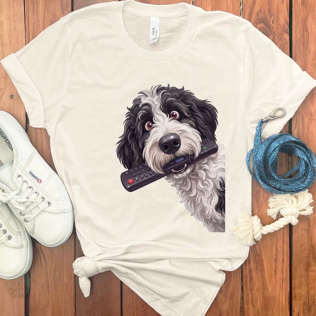 Sheepadoodle Remote T-Shirt in Natural / S by Puppy Jo