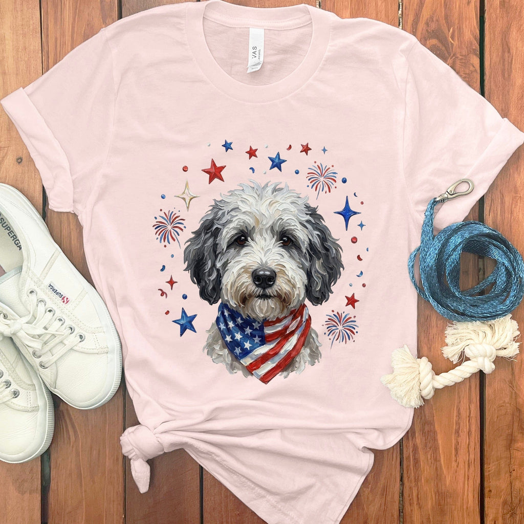 Sheepadoodle Spirit T-Shirt in Soft Pink / S by Puppy Jo