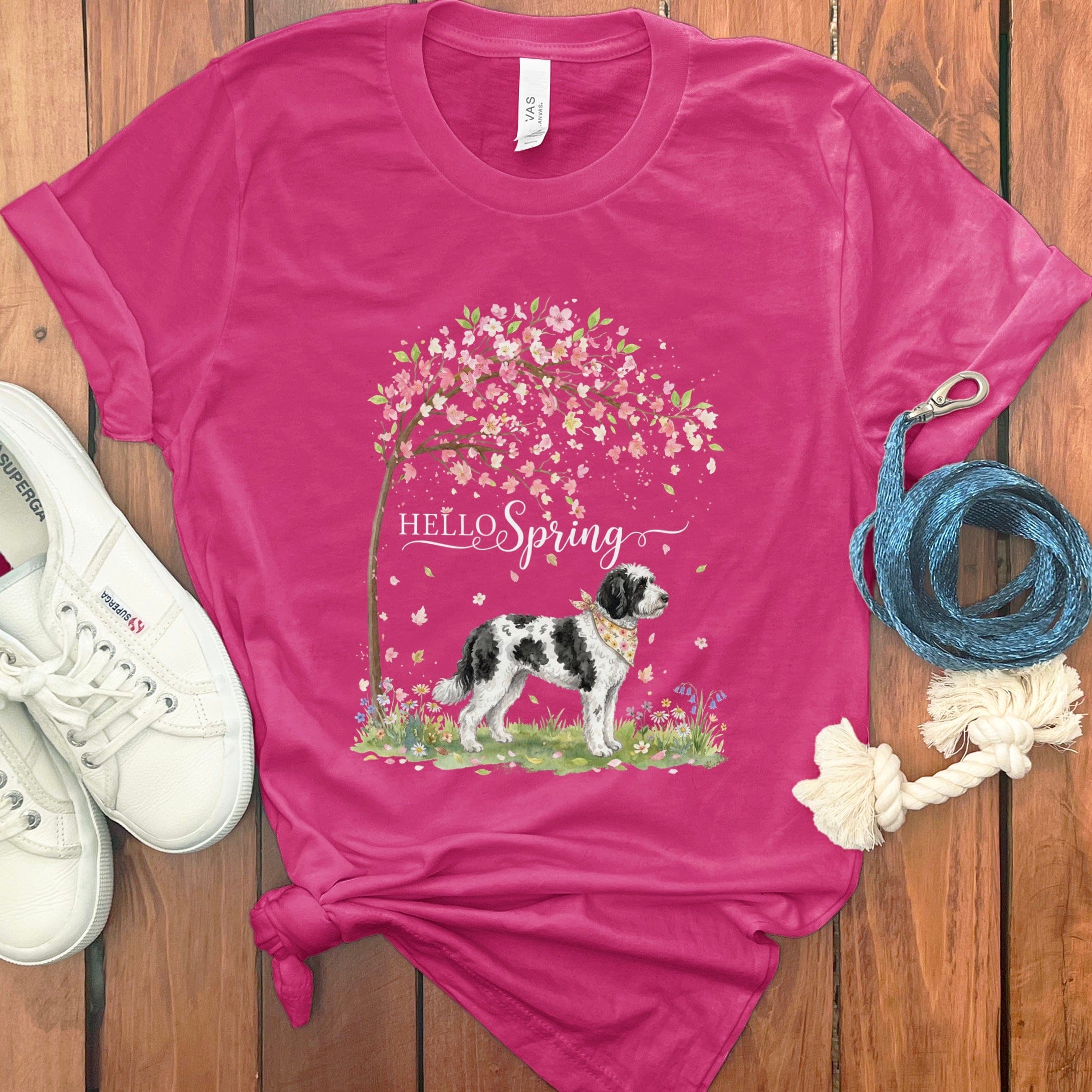 Sheepadoodle Spring T-Shirt in Berry / S by Puppy Jo