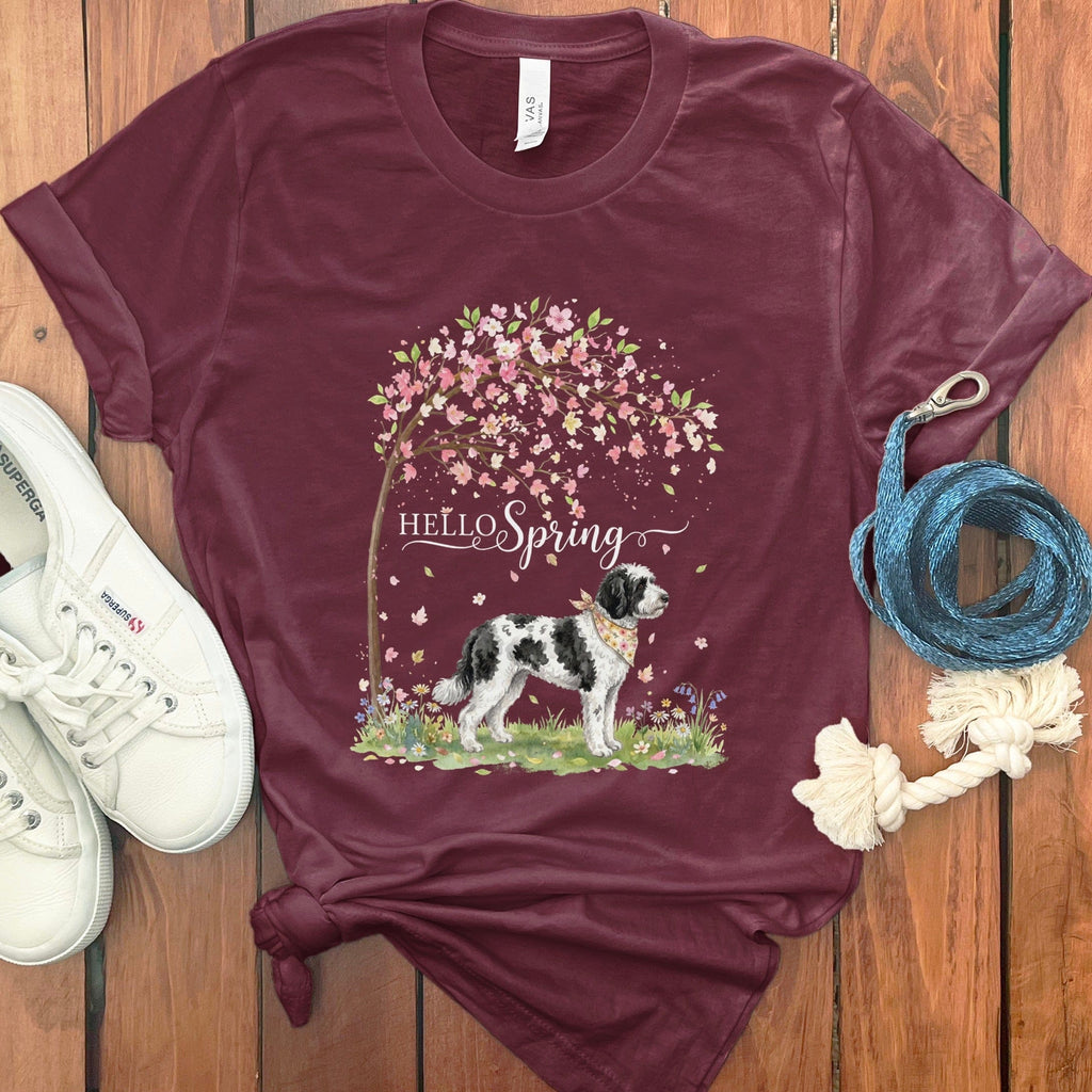 Sheepadoodle Spring T-Shirt in Maroon / S by Puppy Jo