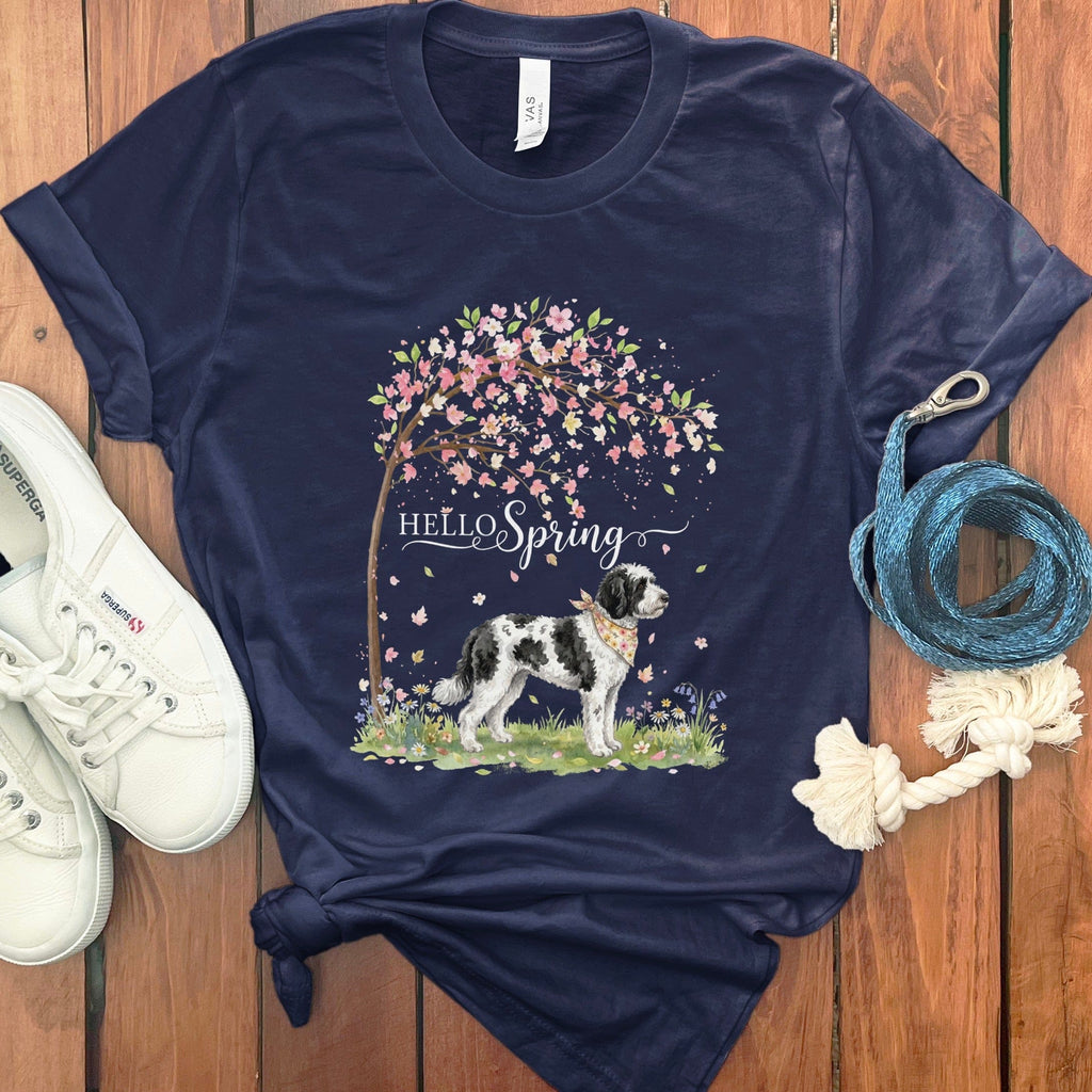 Sheepadoodle Spring T-Shirt in Navy / S by Puppy Jo