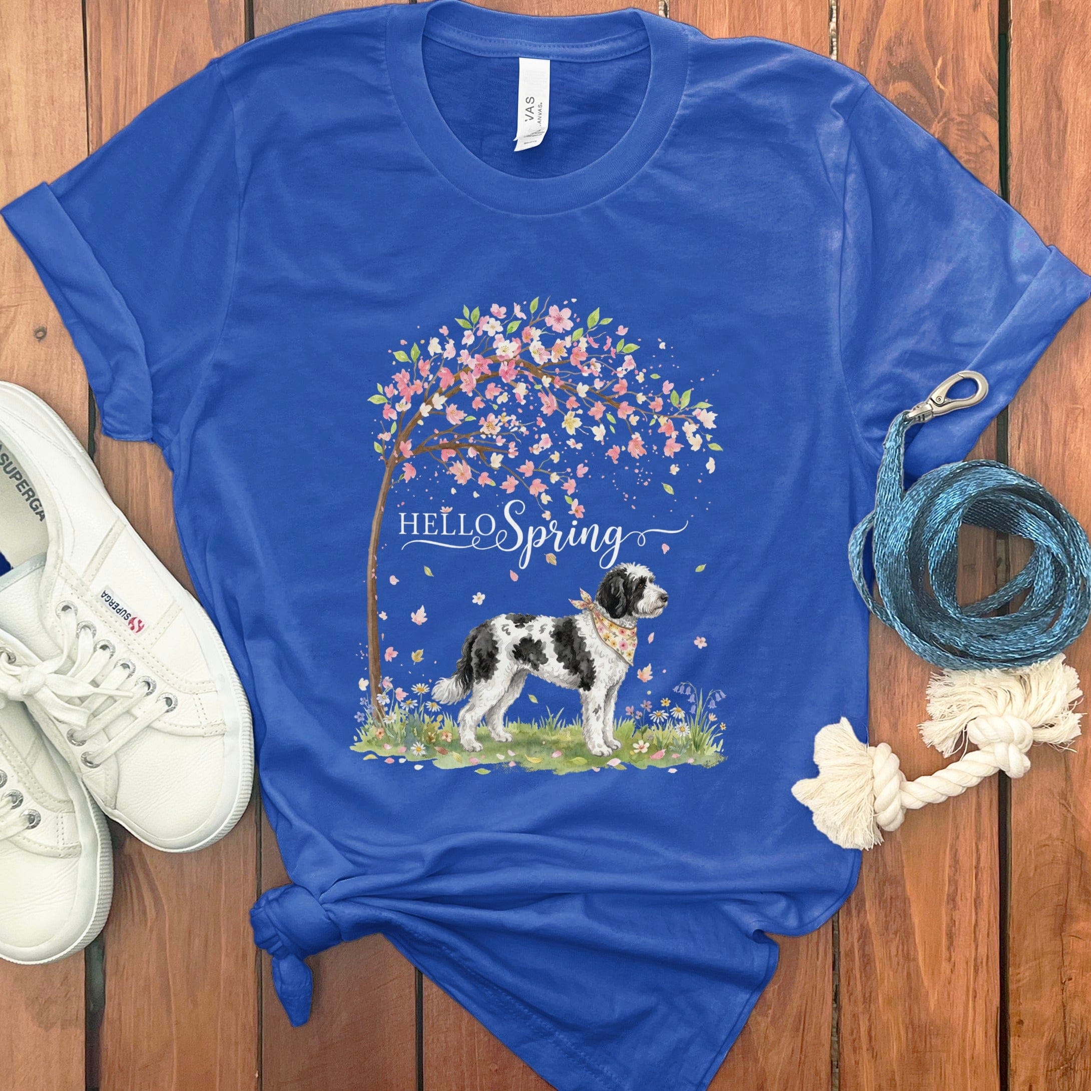 Sheepadoodle Spring T-Shirt in True Royal / S by Puppy Jo