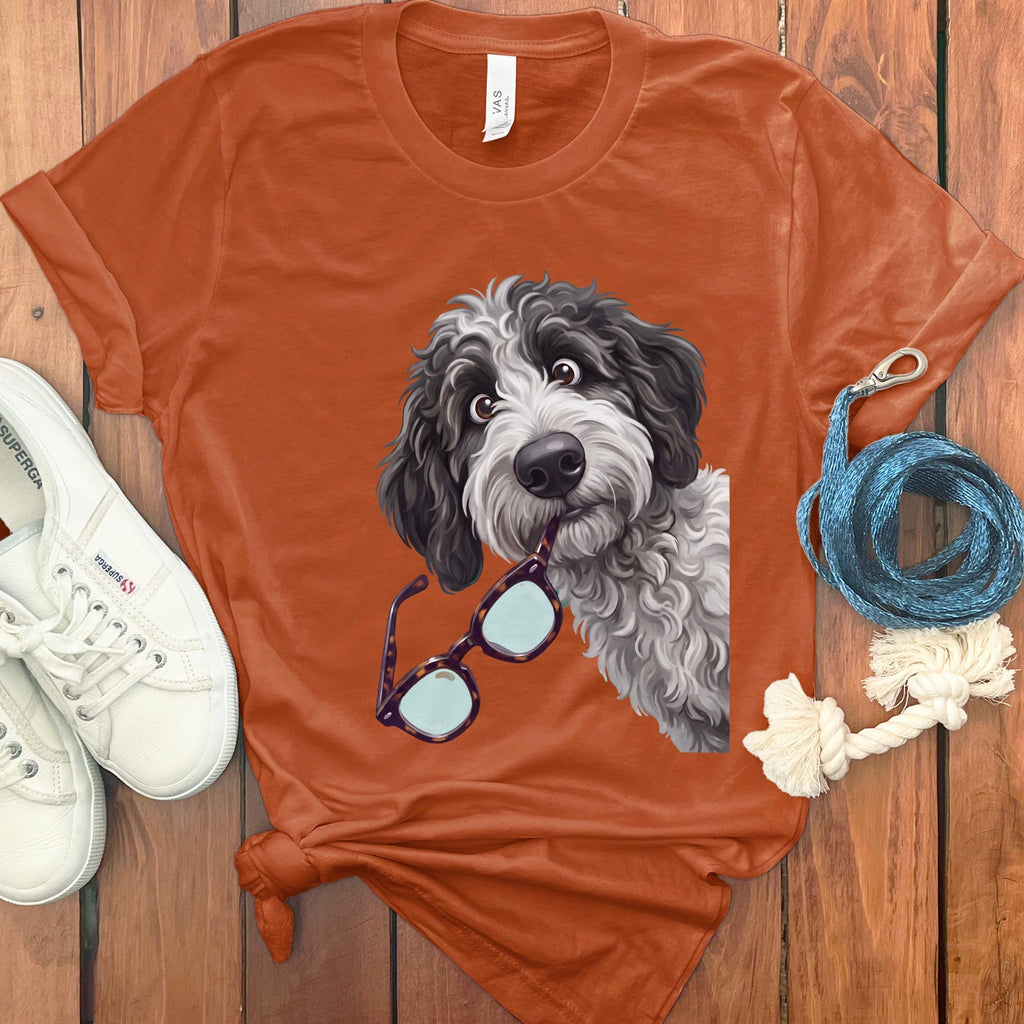 Sheepadoodle Stolen Glasses T-Shirt in Autumn / S by Puppy Jo