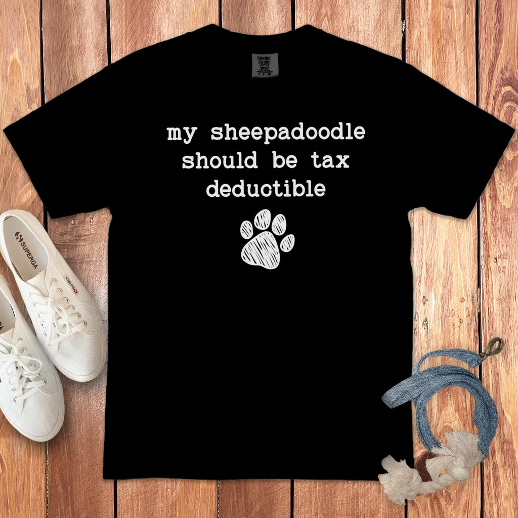 Sheepadoodle Tax Signature T-Shirt in Black / 2XL by Puppy Jo