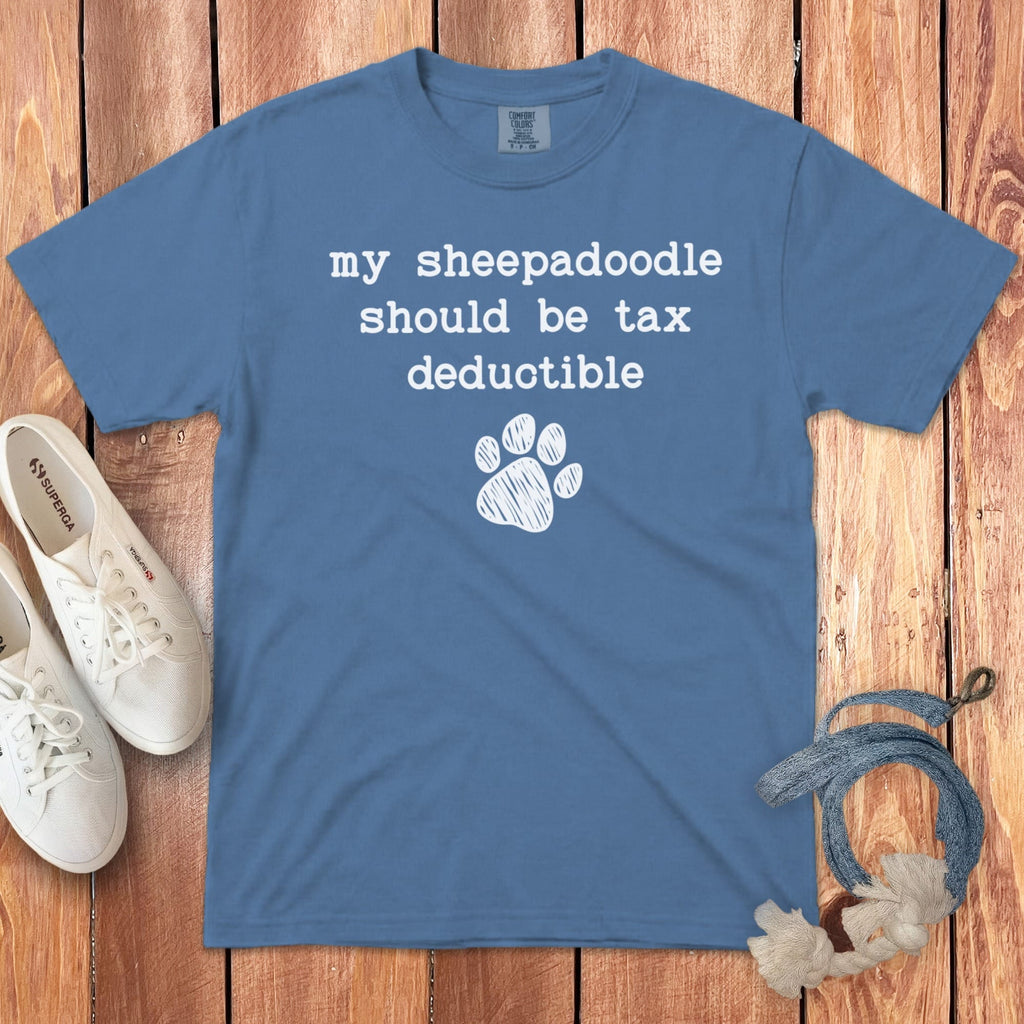 Sheepadoodle Tax Signature T-Shirt in Blue Jean / 2XL by Puppy Jo