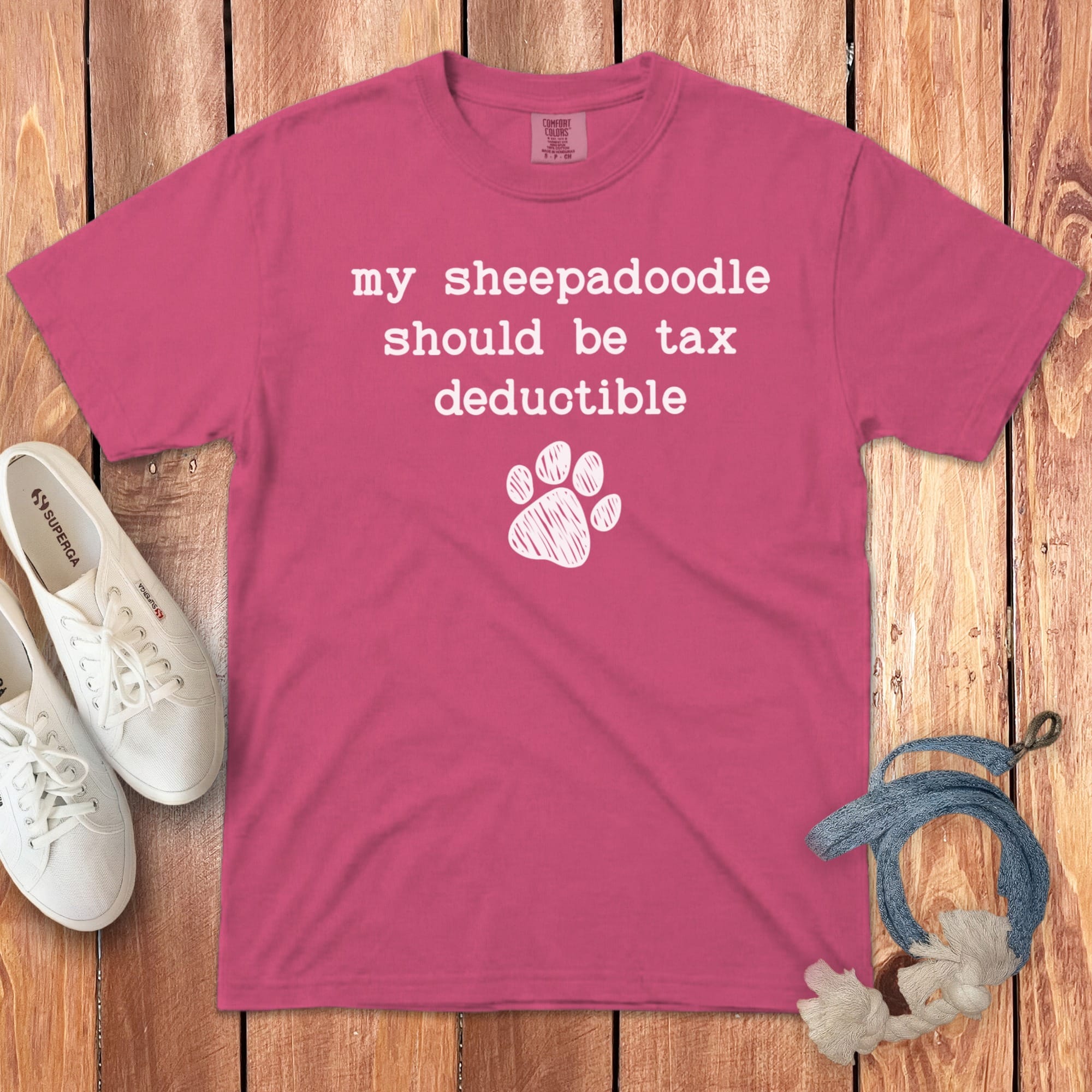Sheepadoodle Tax Signature T-Shirt in Crunchberry / 2XL by Puppy Jo