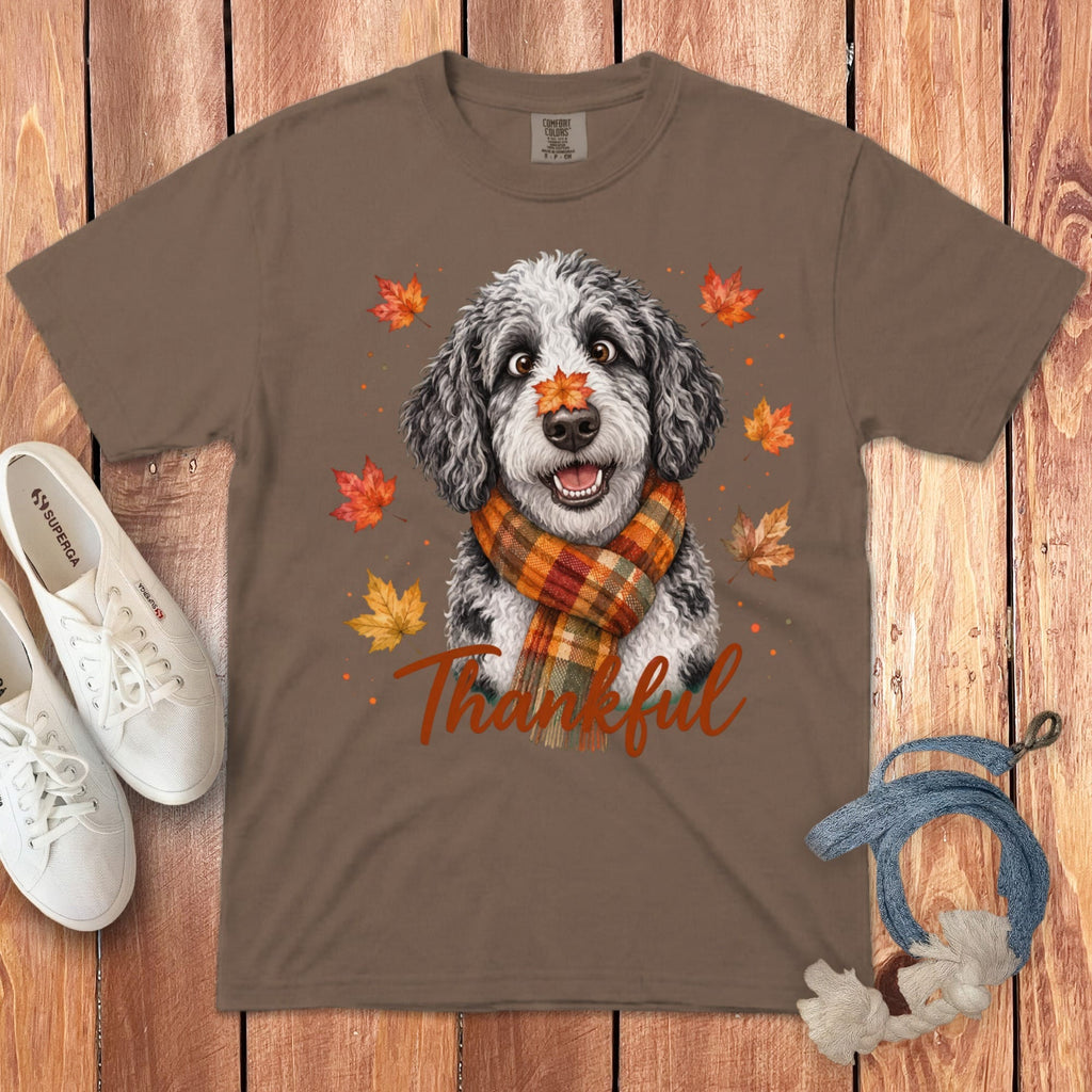 Sheepadoodle Thankful Signature T-Shirt in Espresso / S by Puppy Jo