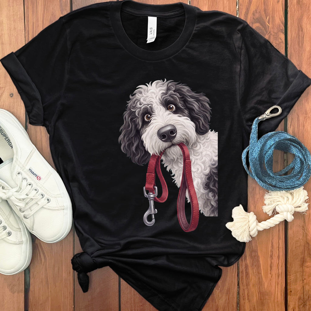 Sheepadoodle Walk T-Shirt in Black / S by Puppy Jo