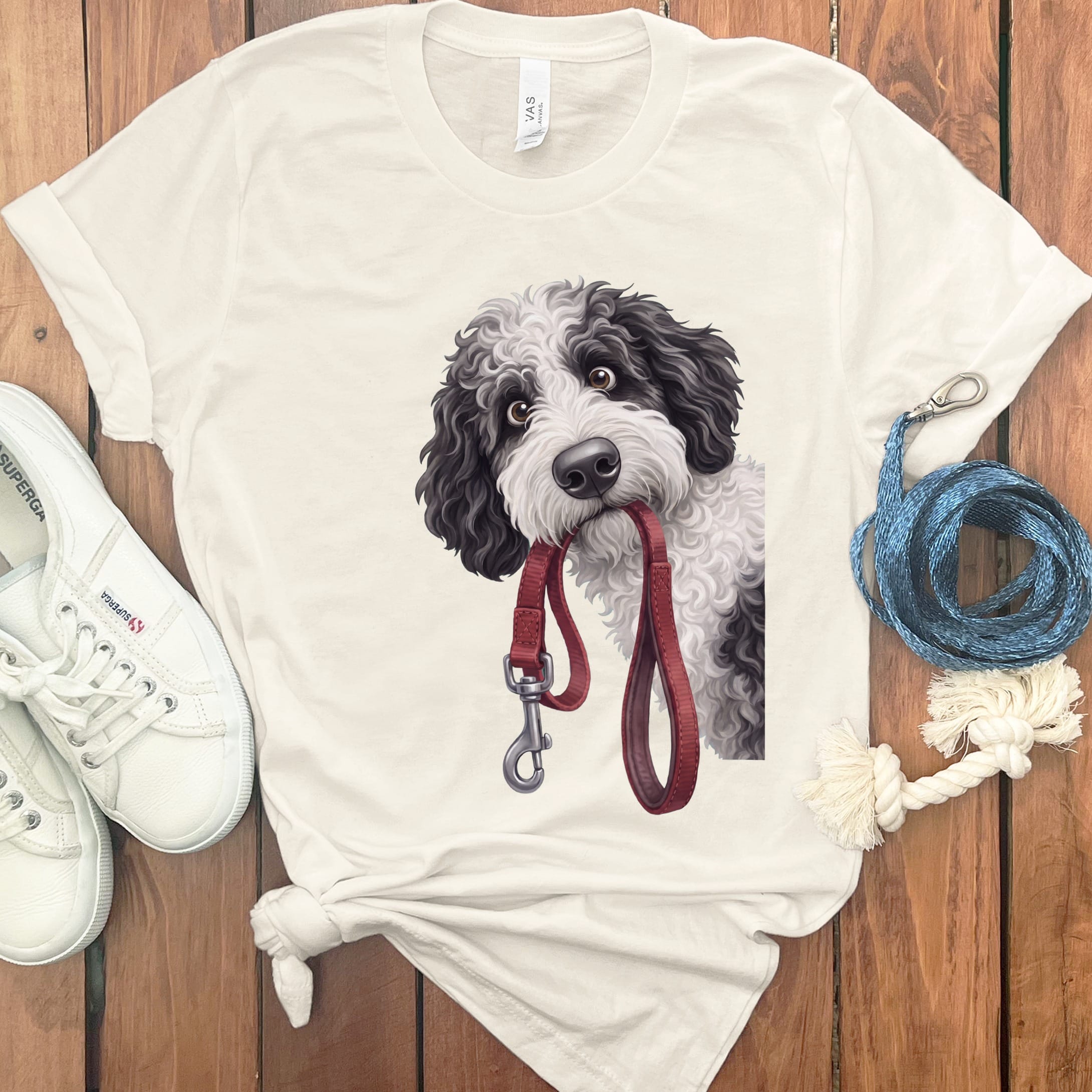 Sheepadoodle Walk T-Shirt in Natural / S by Puppy Jo