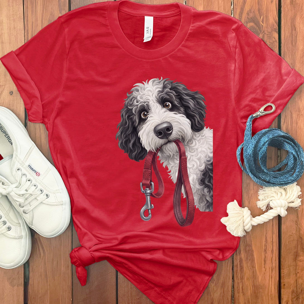 Sheepadoodle Walk T-Shirt in Red / S by Puppy Jo