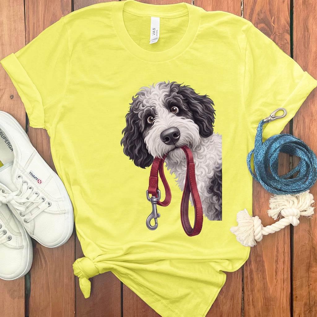 Sheepadoodle Walk T-Shirt in Yellow / S by Puppy Jo
