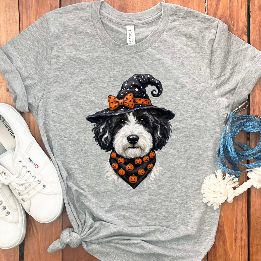 Sheepadoodle Witch Hat T-Shirt in Athletic Heather / S by MyDesigns