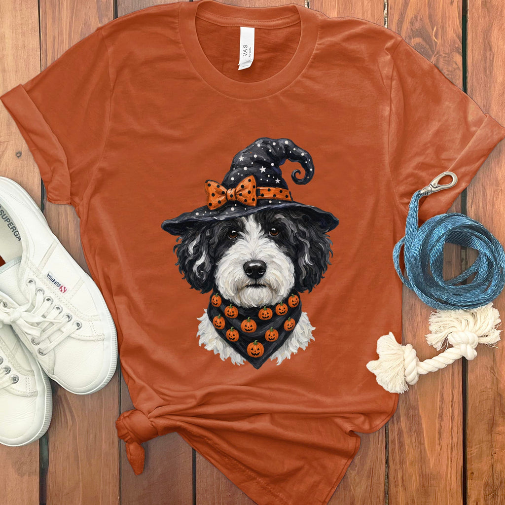 Sheepadoodle Witch Hat T-Shirt in Autumn / S by MyDesigns