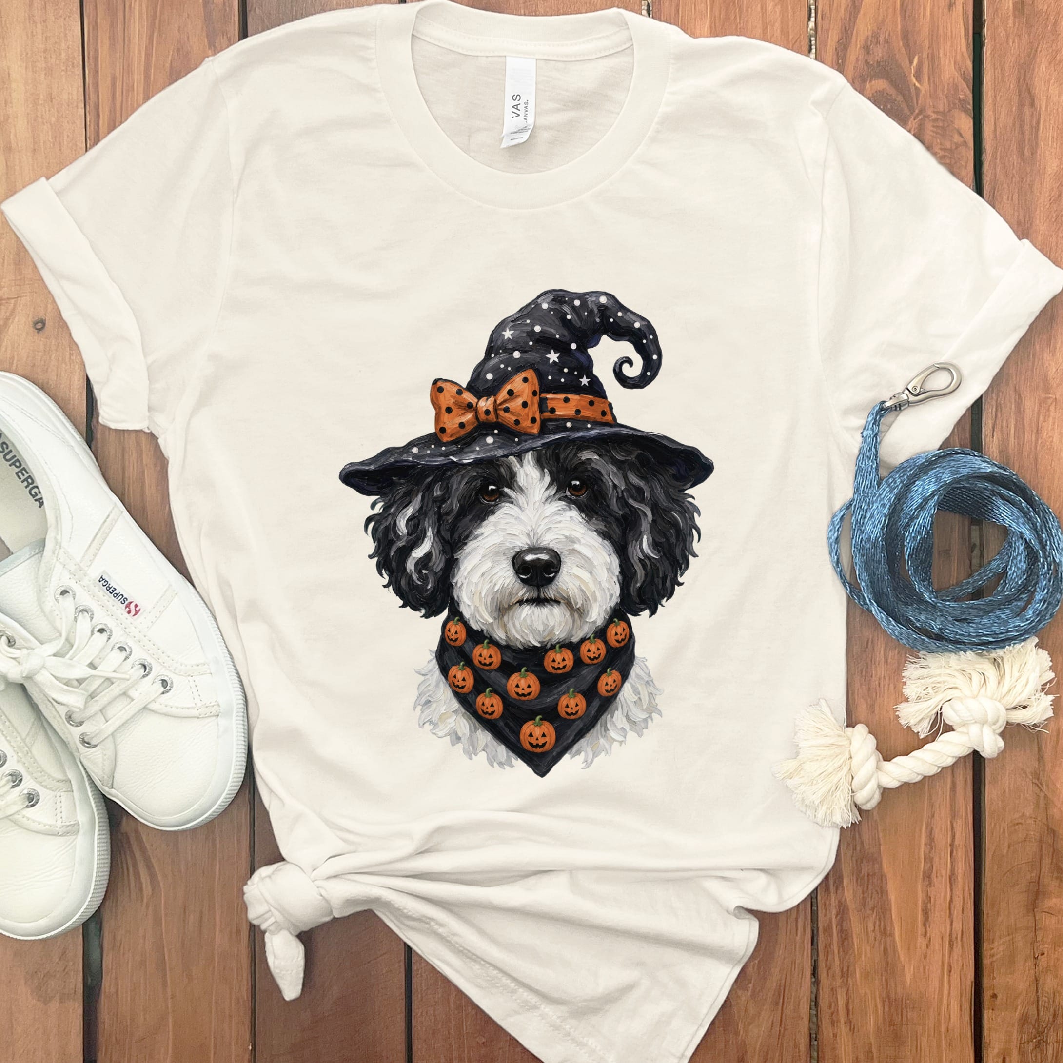 Sheepadoodle Witch Hat T-Shirt in Natural / S by MyDesigns