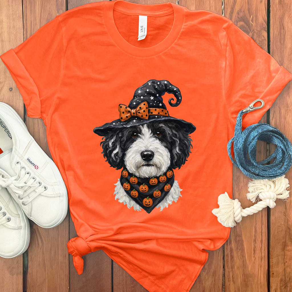 Sheepadoodle Witch Hat T-Shirt in Orange / S by MyDesigns