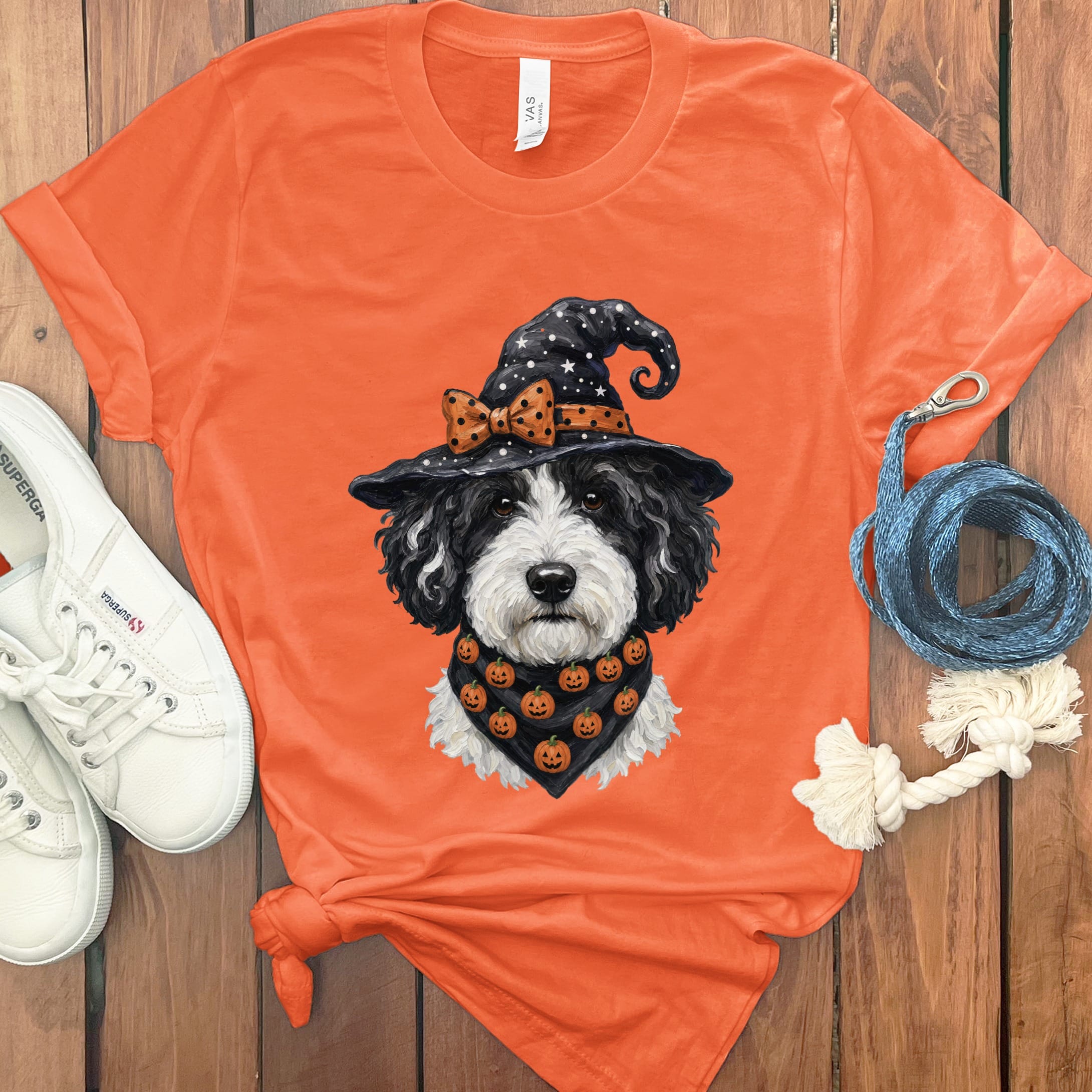 Sheepadoodle Witch Hat T-Shirt in Orange / S by MyDesigns