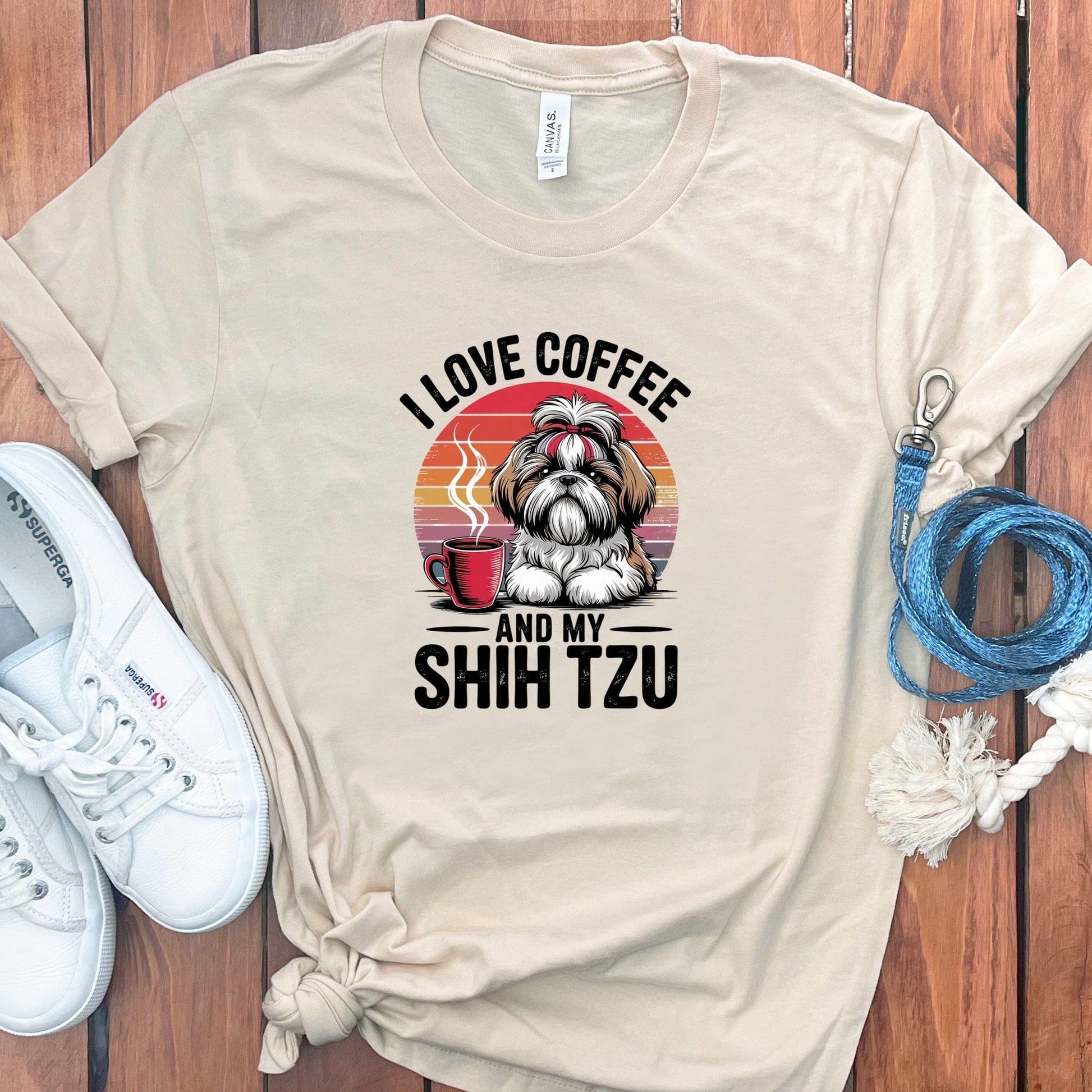 I Love Coffee and My Shih Tzu Graphic T-Shirt product