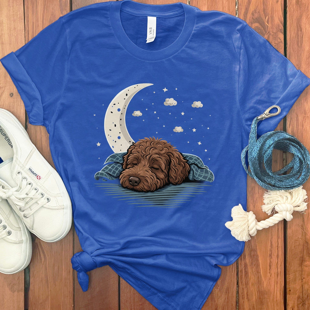 Snoozing Chocolate Doodle T-Shirt in True Royal / S by Puppy Jo