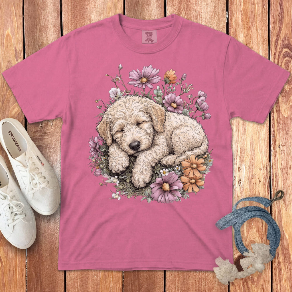 Snoozing Cream Doodle Signature T-Shirt in Crunchberry / S by Puppy Jo