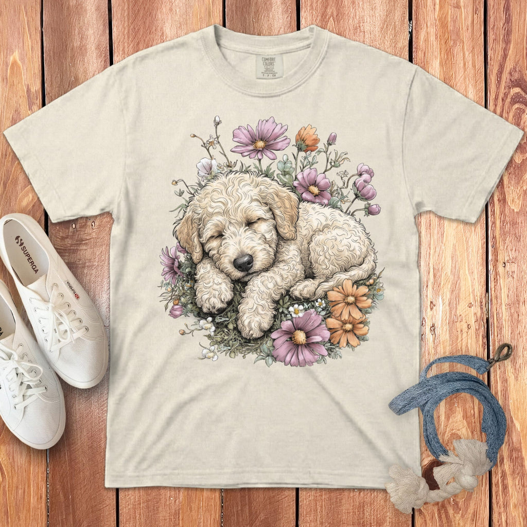 Snoozing Cream Doodle Signature T-Shirt in Ivory / S by Puppy Jo