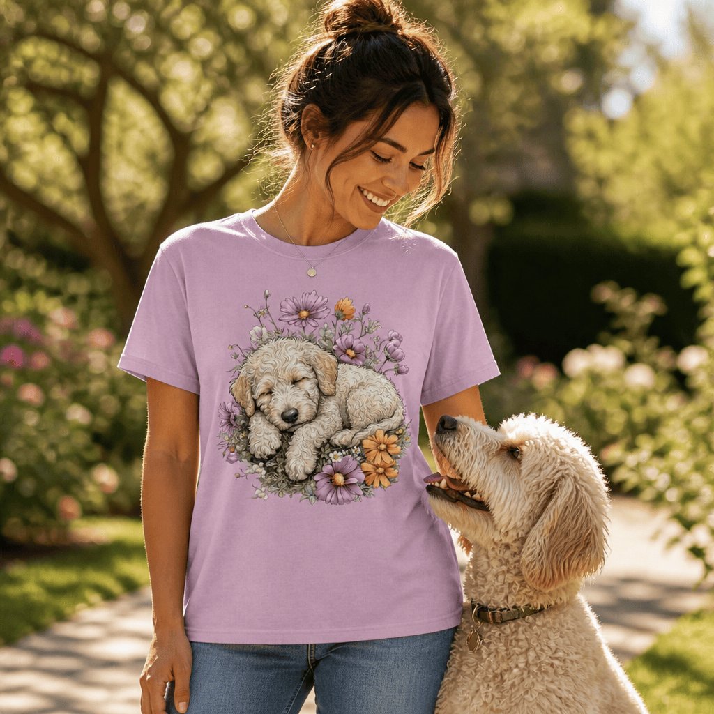 Snoozing Cream Doodle Signature T-Shirt in by Puppy Jo
