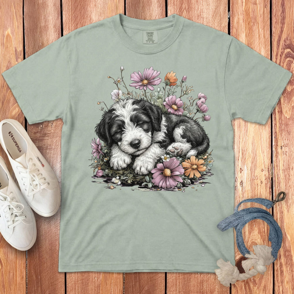 Snoozing Sheepadoodle Signature T-Shirt in Bay / S by Puppy Jo