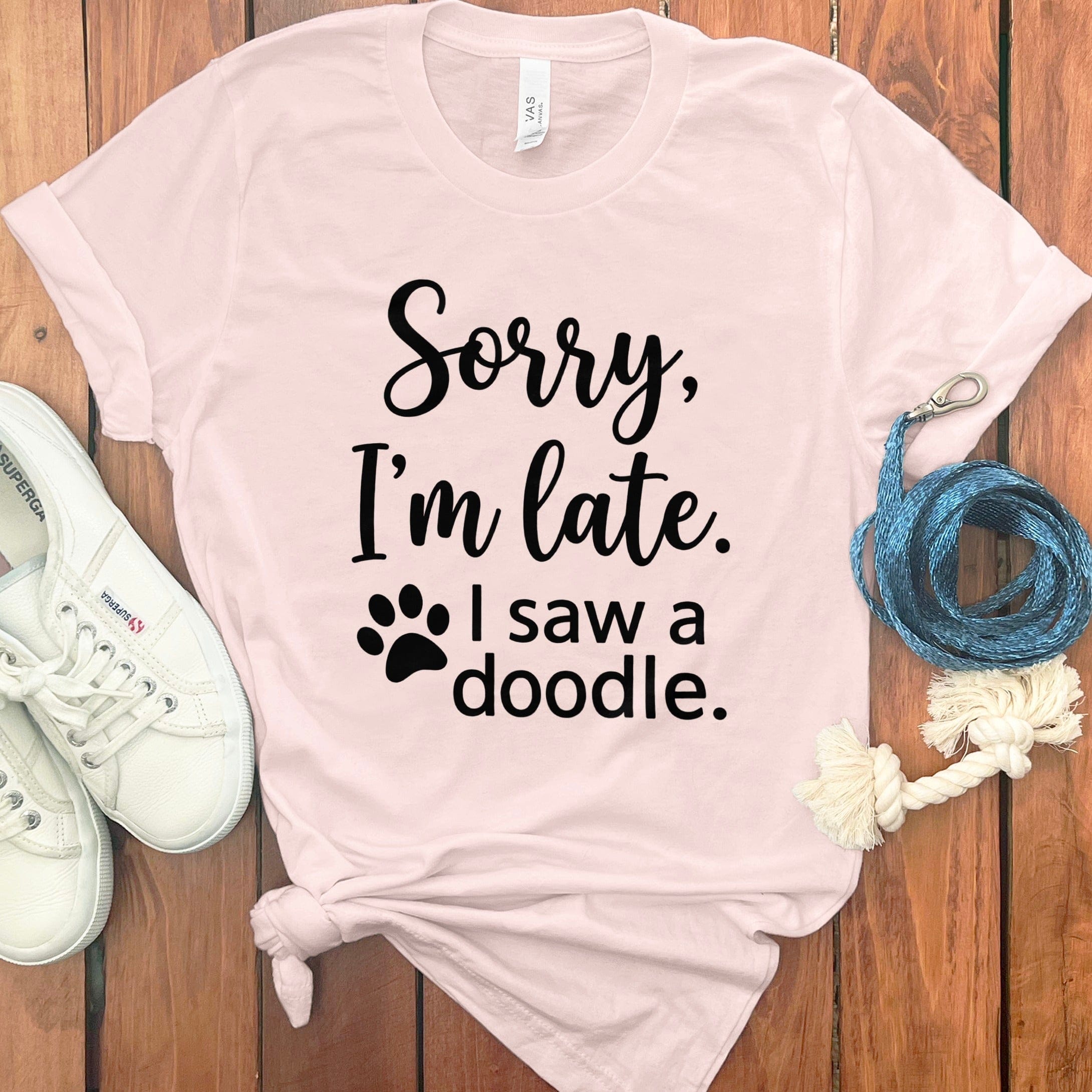 Sorry Doodle T-Shirt in Soft Pink / S by Puppy Jo