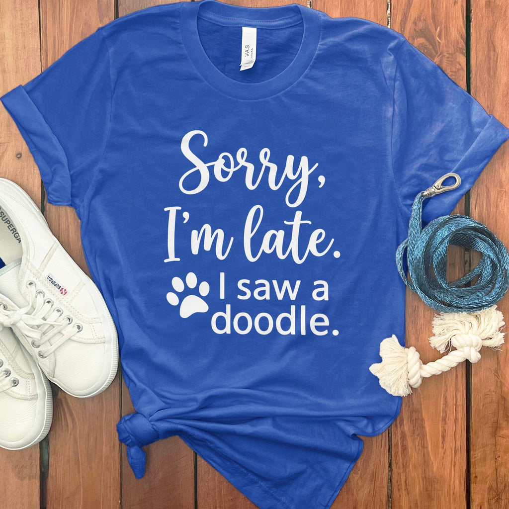 Sorry Doodle T-Shirt in True Royal / S by Puppy Jo