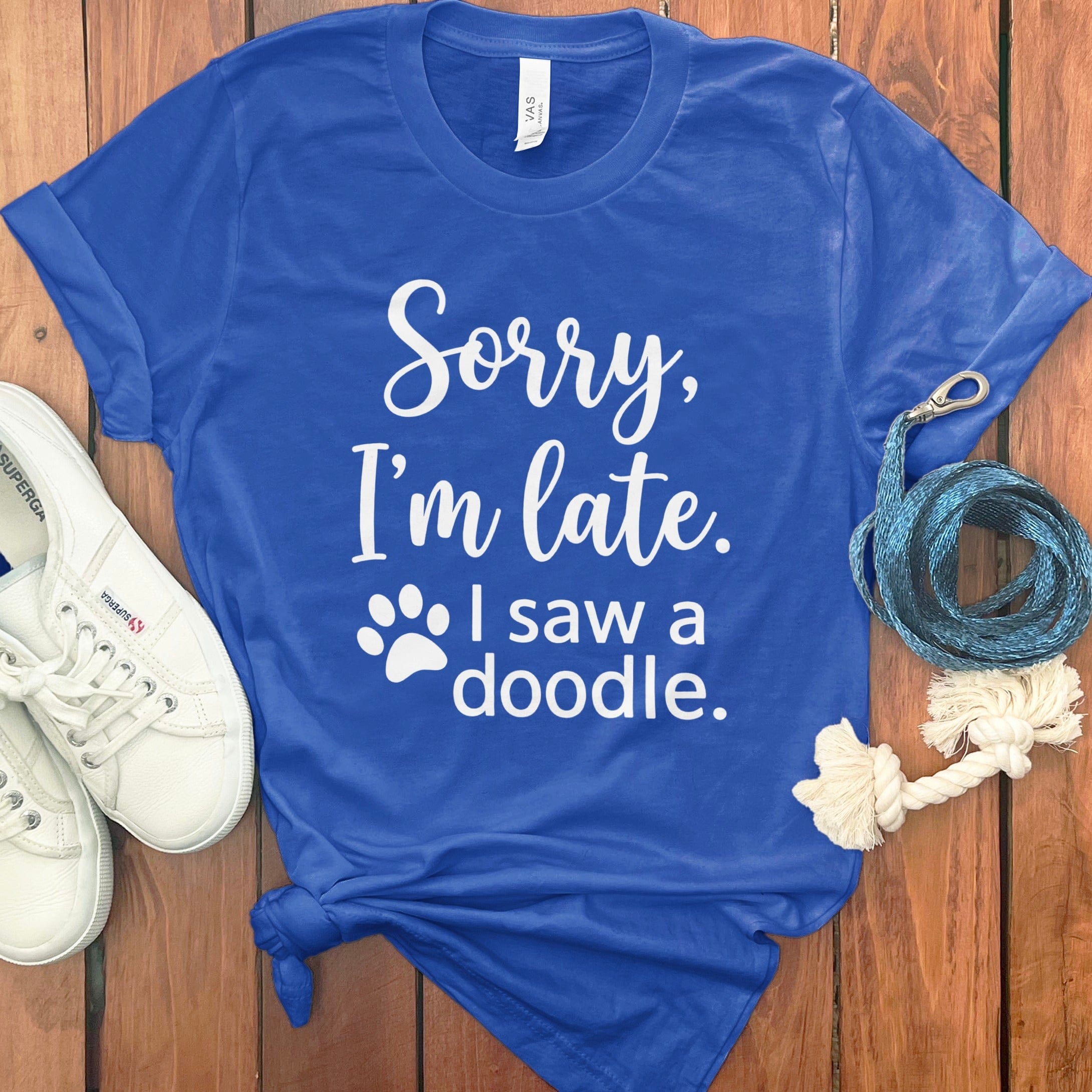 Sorry Doodle T-Shirt in True Royal / S by Puppy Jo