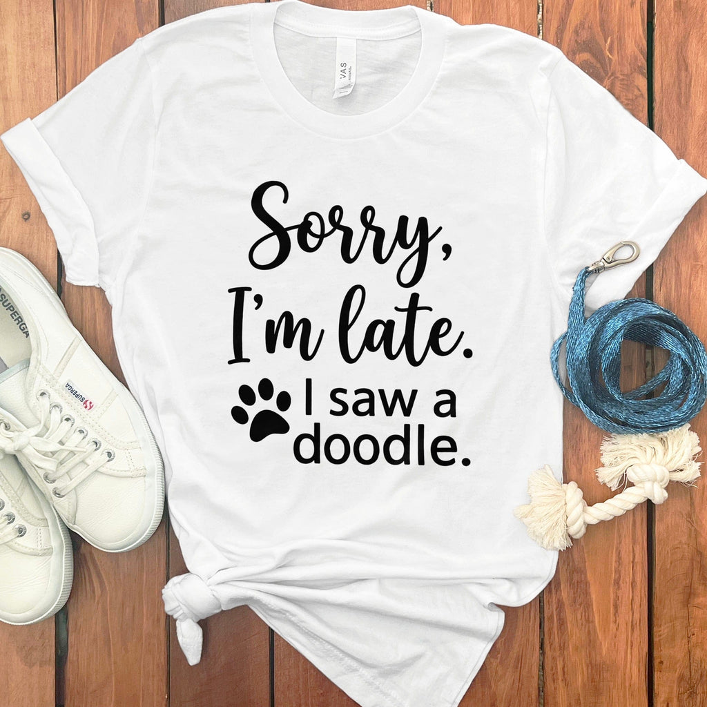 Sorry Doodle T-Shirt in White / S by Puppy Jo