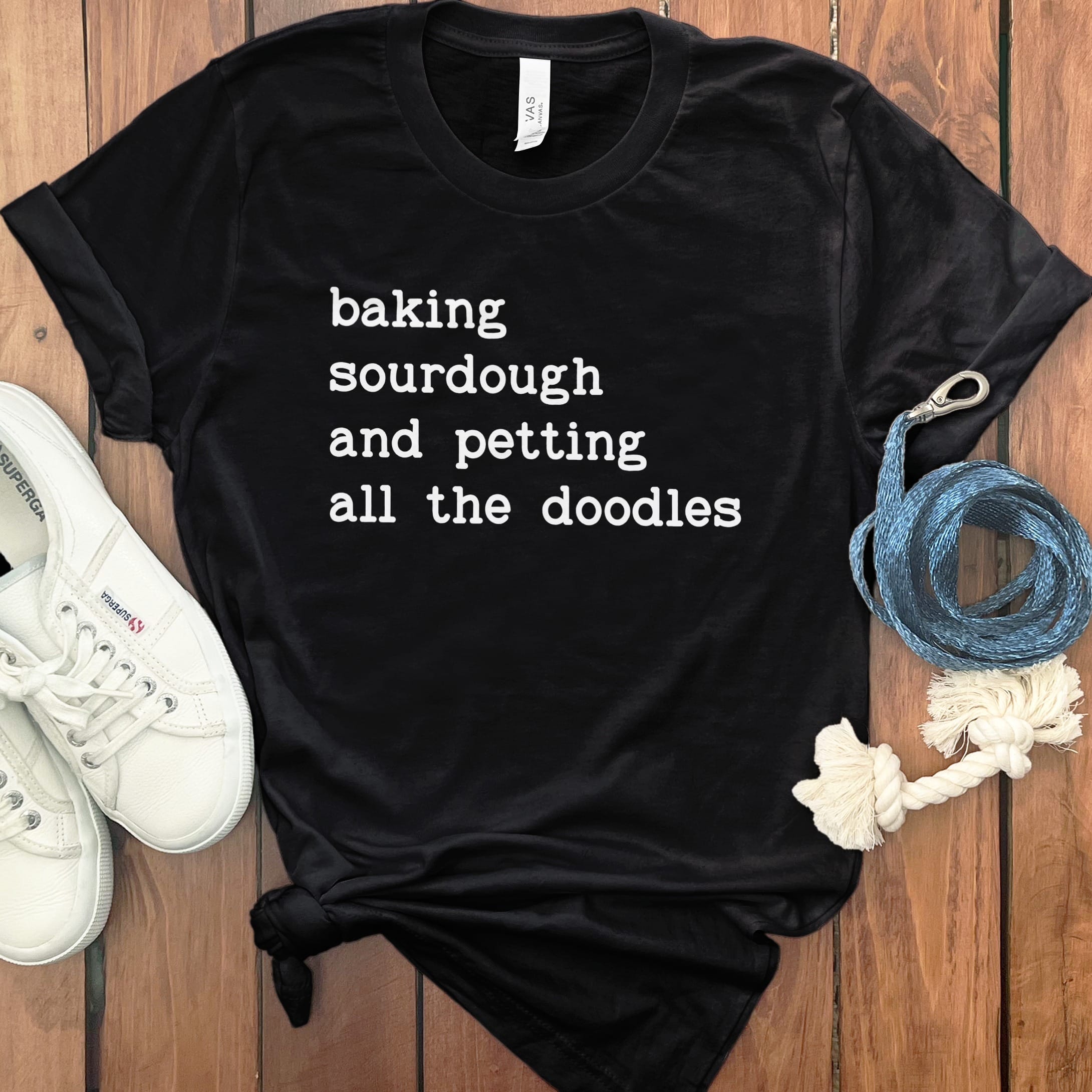 Sourdough & Doodle T-Shirt in Black / M by Puppy Jo
