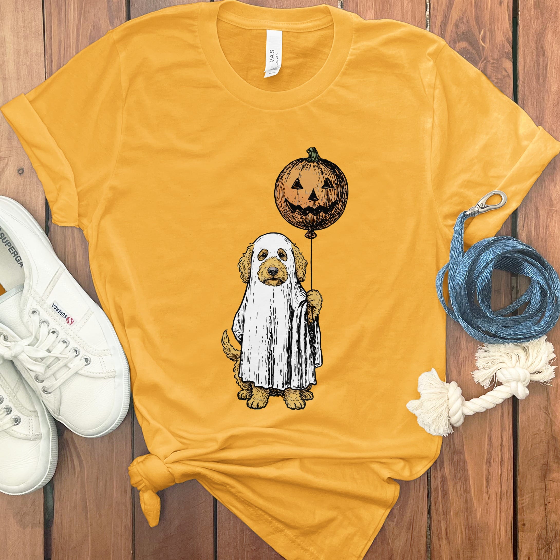 Spooky Doodle T-Shirt in Gold / S by Puppy Jo