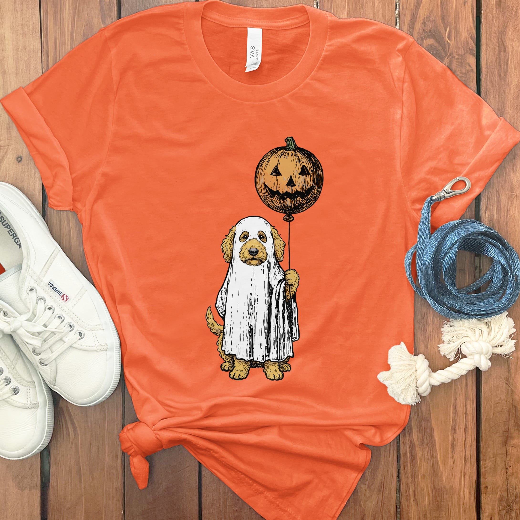 Spooky Doodle T-Shirt in Orange / S by Puppy Jo