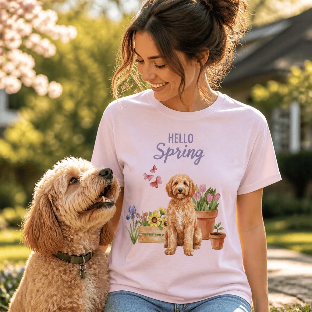 Spring Apricot Doodle T-Shirt in by Puppy Jo