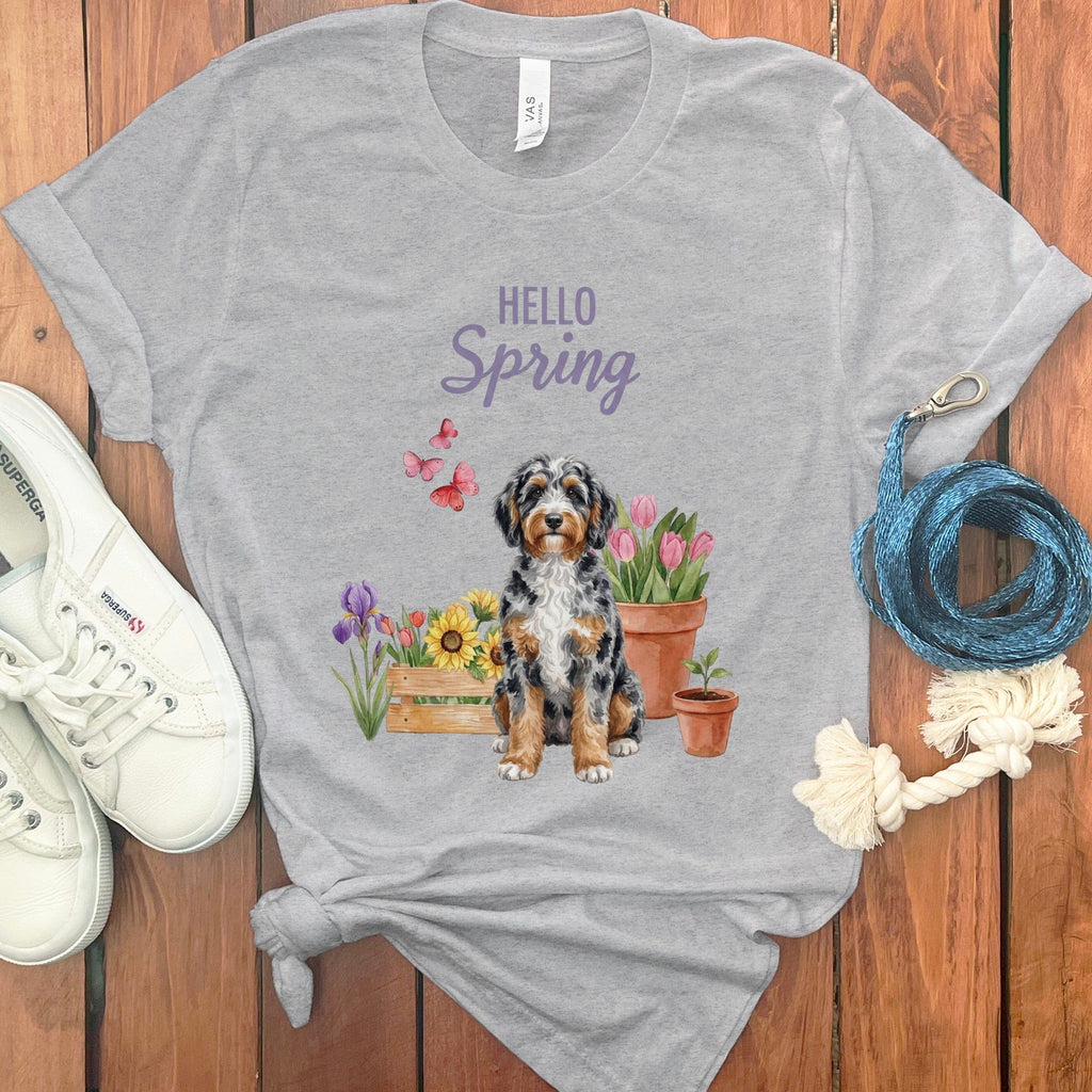 Spring Aussiedoodle T-Shirt in Athletic Heather / S by Puppy Jo