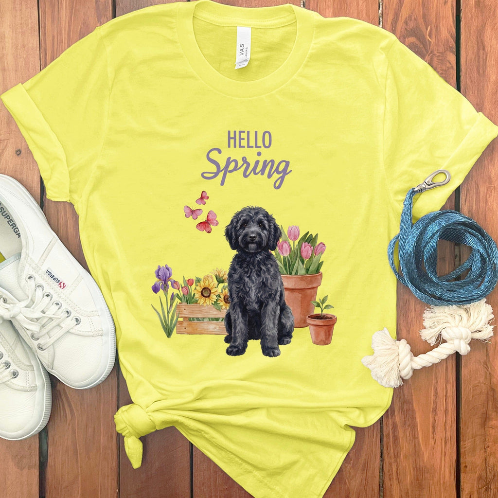 Spring Black Doodle T-Shirt in Yellow / S by Puppy Jo