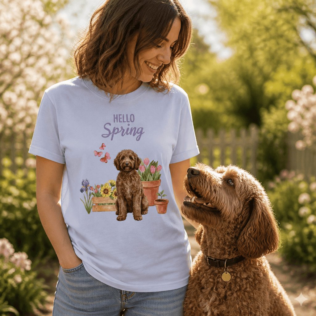 Spring Chocolate Doodle T-Shirt in by Puppy Jo