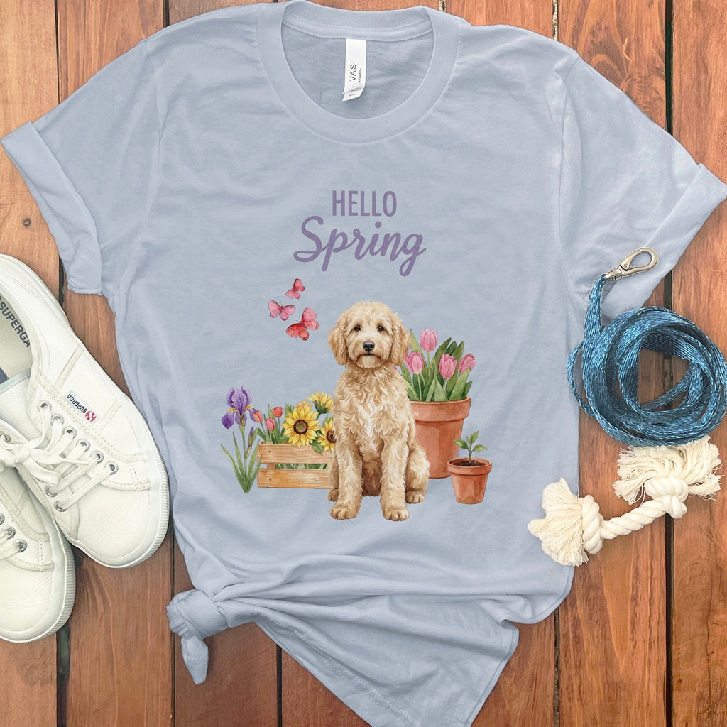 Spring Cream Doodle T-Shirt in Light Blue / M by Puppy Jo