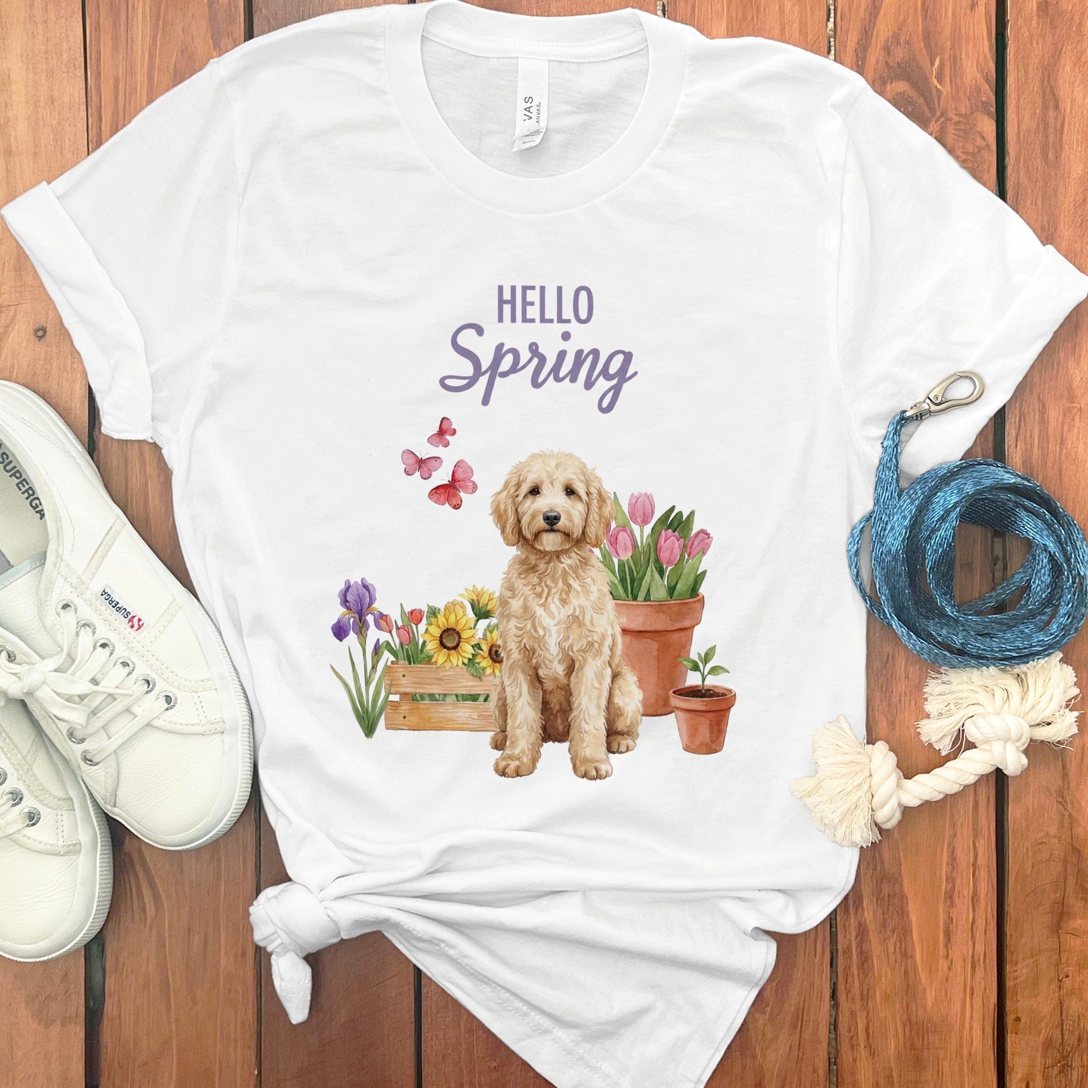 Spring Cream Doodle T-Shirt in White / S by Puppy Jo