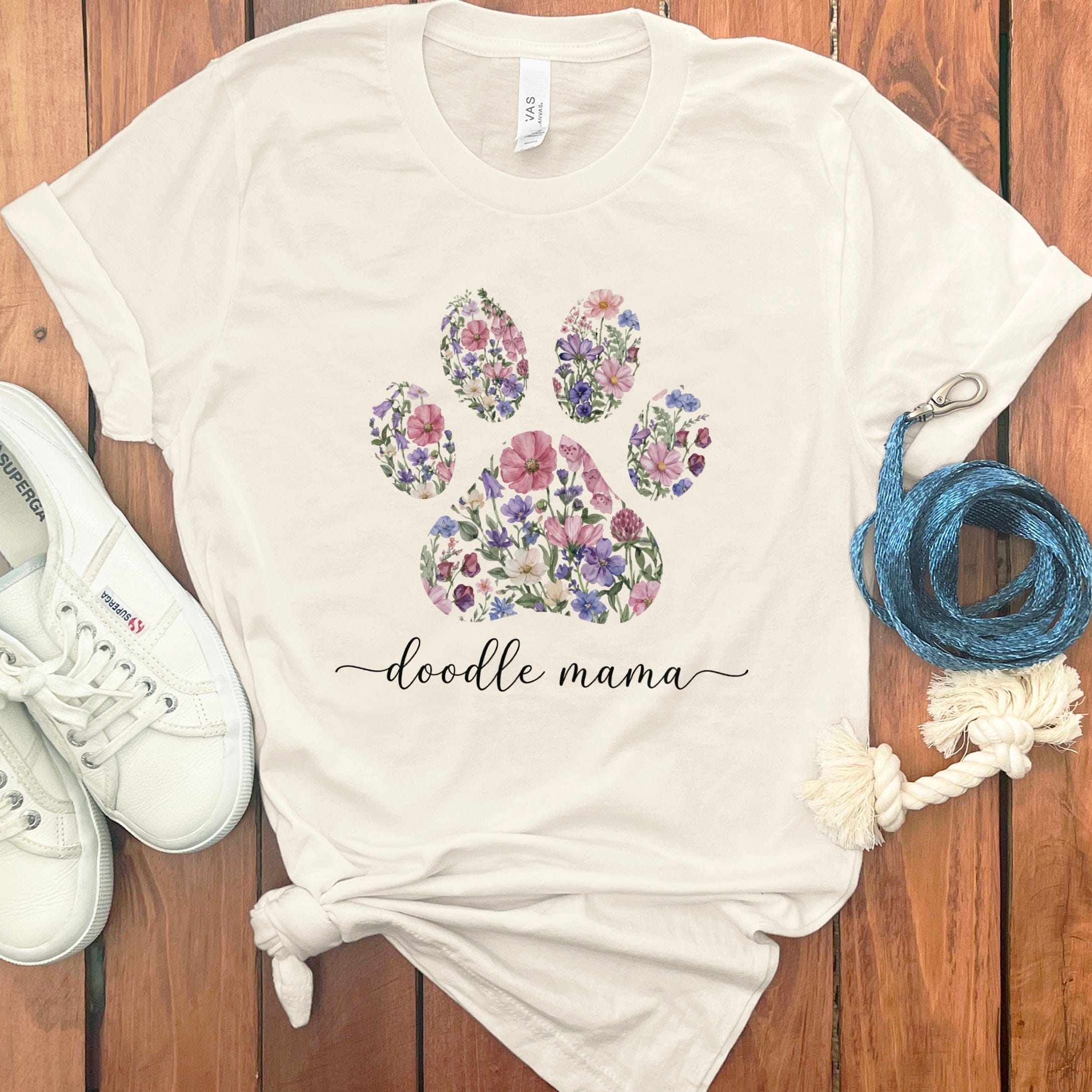 Spring Floral Doodle Mama in Natural / M by Puppy Jo