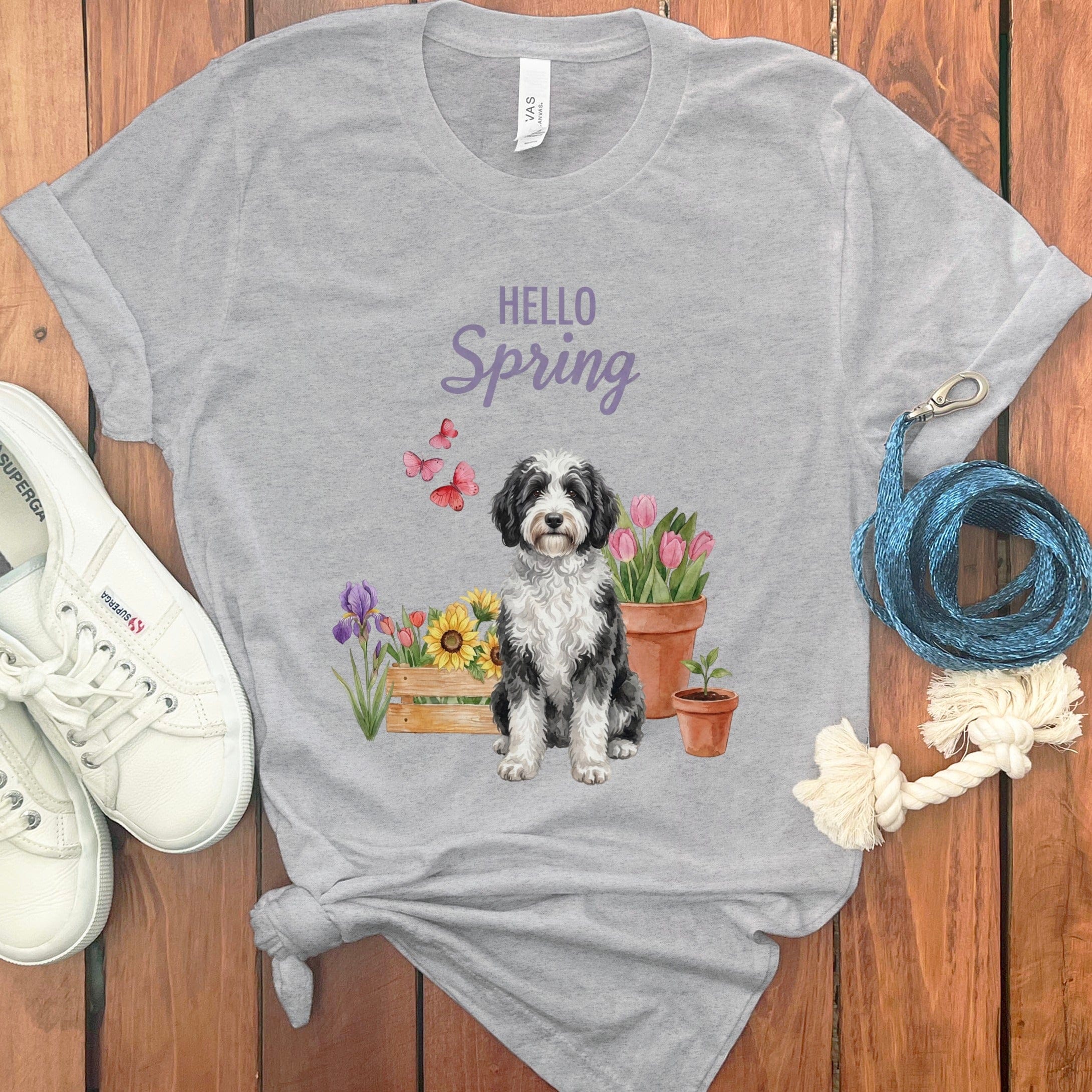Spring Sheepadoodle T-Shirt in Athletic Heather / S by Puppy Jo