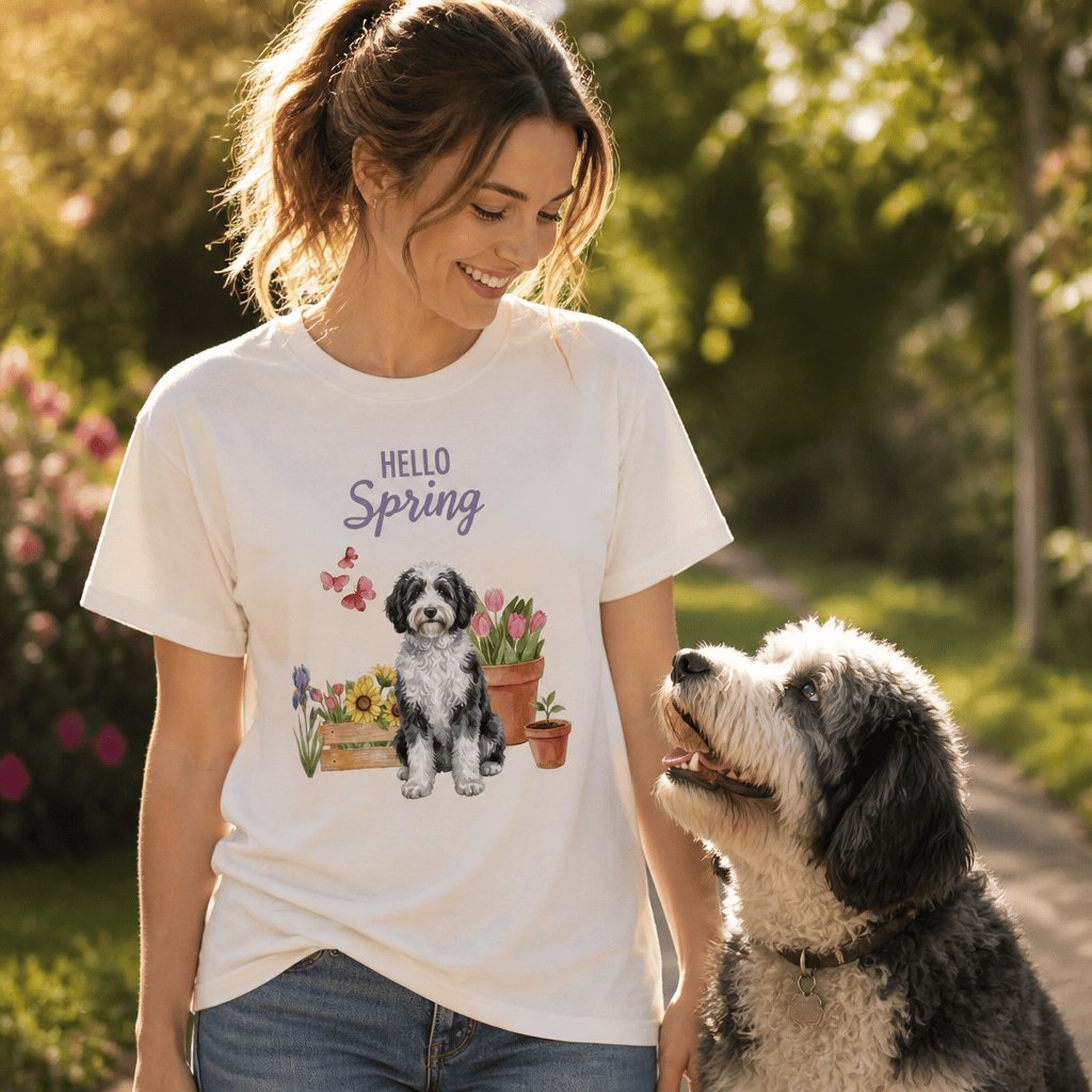Spring Sheepadoodle T-Shirt in by Puppy Jo