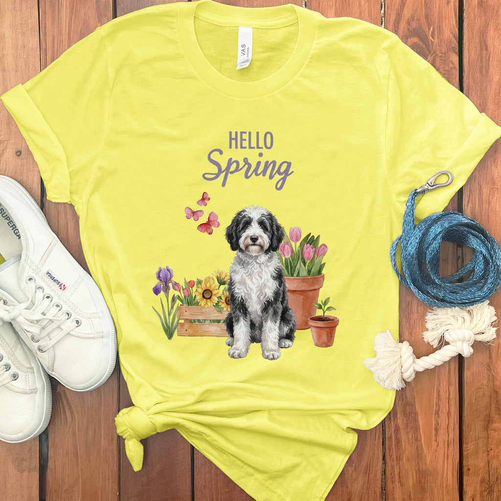 Spring Sheepadoodle T-Shirt in Yellow / S by Puppy Jo